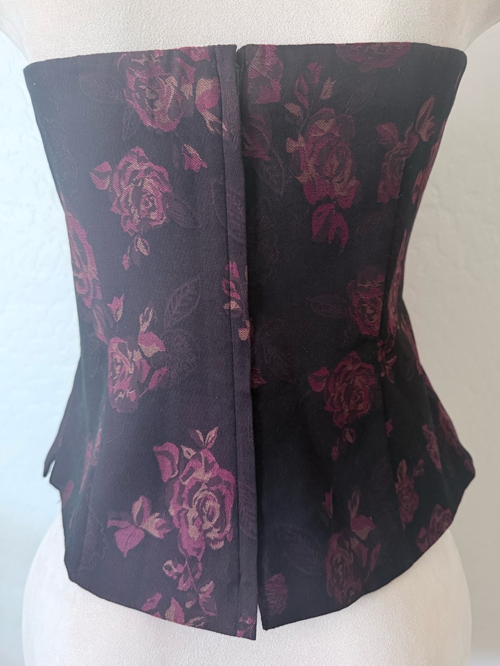 WHBM Strapless Floral Jacquard Bustier Corset Top Size 12 - Picture 3 of 5